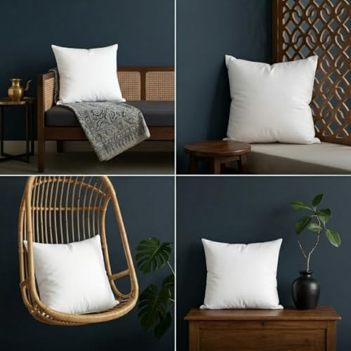 Image of SAJAVAT HOME Compact Microfiber Cushion Insert | Soft Hypoallergenic White Sofa Pillow for Couch, Bed & Home Decor | 12x12 Inches (30x30 cm) | Pack of 1