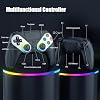 Gamrombo LED Wireless Controller for PS5, Compatible with PS5 Pro/Slim/PC, Dual Vibration, Macro/Turbo Function, 3.5mm Audio Jack, 6-Axis Motion Control Gamepad with Speaker(Black)
