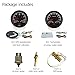 ELING 85mm 2 Gauge Set GPS Speedometer 120MPH Odometer Tachometer 8000RPM Fuel Level Water Temp. 100-250℉ Oil Pressure 0-150PSI Voltmeter 12V for Bus RV with Sensor 7 Colors Backlights
