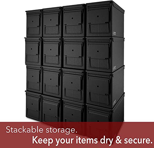 Solid Tactical 6-Pack 50 Cal Ammo Can – New Steel Black Ammo Box Military & Army M2A1 for Long-Term Waterproof Ammunition & Valuables Storage Case - Thumbnail 7