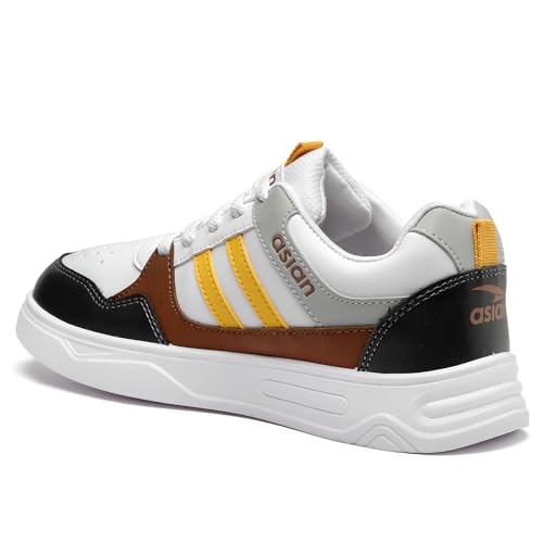 Image of ASIAN Men's BOSTON-02 White Casual Sneaker Shoes with Synthetic Upper Lightweight Comfortable Mid Top Sneaker Shoes for Men's & Boy's