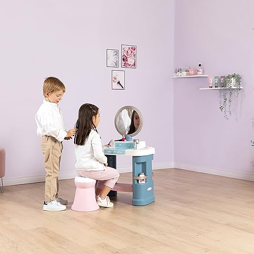 Smoby - My Beauty Coiffeuse - Coiffeuse Beauté pour Enfant - Coiffure + Onglerie + Maquillage Factice - 15 Accessoires - A Partir de 3 Ans - Fabrication Française