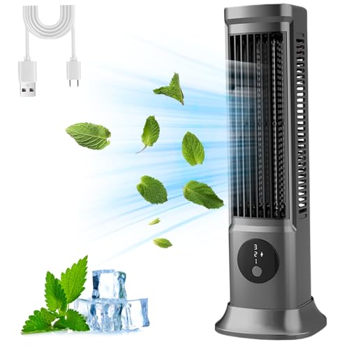 11.5 ventiladores de torre oscilan tranquilo, ventilador de enfriamiento de 3 velocidades por espacio, ventilador de piso horizontal/vertical de 90 °, usb sin cuchilla para la oficina de cocina dormi
