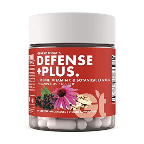 Genesis Today Immune Defense + Plus, Immune Booster Supplement + Essential Vitamins | Elderberry, Echinacea, L-Lysine, Astragalus, 30 Day Supply