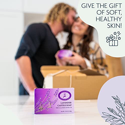 Carolina-Castile-Soap-Vegan-Lavender-Castile-Bar-Soap–6-Bars-of-Natural-Soap-for-Men-Women-and-Kids–Gentle-Hydrating-Castile-Soap-Bars-with-Organic-Cocoa-Butter-and-Olive-Oil-5-Oz-Each Carolina Castile Soap Vegan Lavender Castile Bar Soap–6 Bars of Natural Soap for Men Women and Kids–Gentle Hydrating Castile Soap Bars with Organic Cocoa Butter and Olive Oil 5 Oz Each