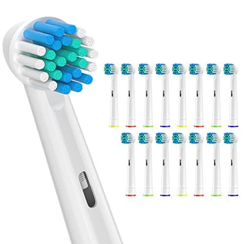 Sulkiwe Testine Compatibile con Oral b Braun Spazzolino elettrico Pro/Advance Power/Smart/Vitality/Genius Series, Precision Testine di Ricambio Adatto per Oral-B, 16 Pezzi (Bianco)