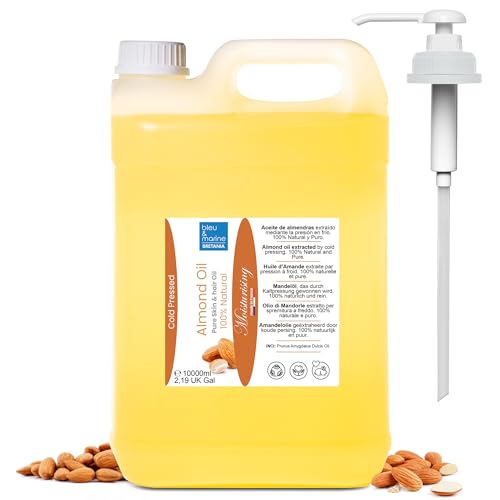 Aceite de Masaje Origen Francia Almendras Dulces Prensado en Frío Hidratante Piel Suavizante Cabello Suavizante Bebé Antiestrias Embarazo Desmaquillante Natural Reafirmante Senos - 10000 ml 10 litros