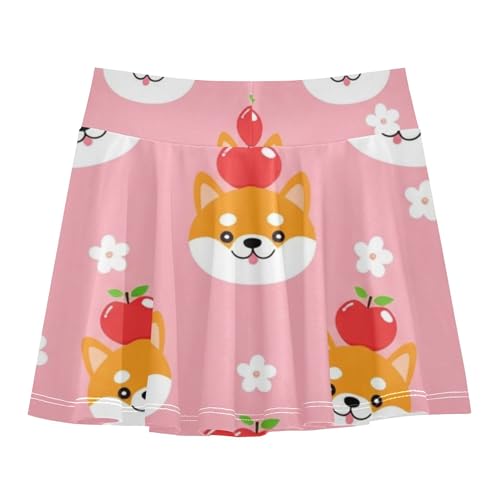 Girls' Shorts Athletic Skorts Tennis Skirts Kids Breathable Butterfly Skirt Cute Shiba Inu Dog Pink 3t2