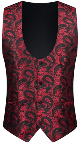 MAGE MALE Mens 3 Piece Floral Tuxedo Suits Slim Fit Paisley Shawl Lapel Suit for Dinner Prom Wedding2