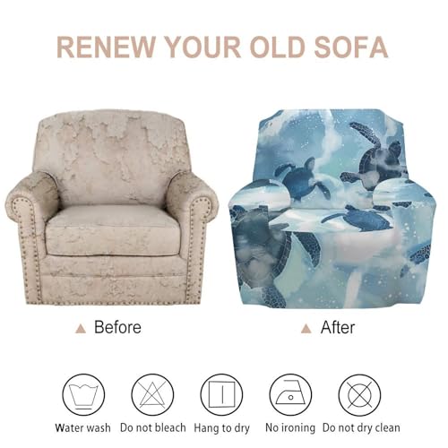 Housse de fauteuil extensible antidérapante de qualité Turtle Sea