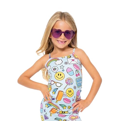 Girls Scattered Icon Camisole & Undershirt Set Trendy One-Size Tank Tops for Tween Girls 7-14 Ideal for Layering
