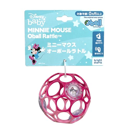Image of Disney Baby Minnie Mouse Oball Easy Grasp Rattle Along Buddy Infant Toy in Pink, Age Newborn and up