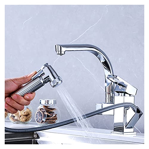 Robinet de cuisine extractible inox contre les projections d'eau