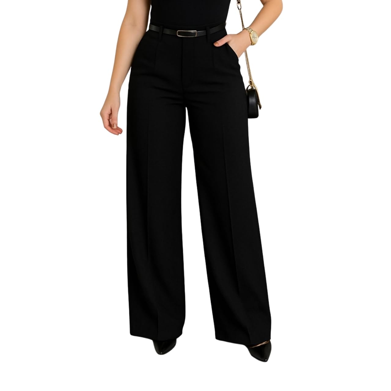 Calça Alfaiataria Feminina Social Wide Leg Cintura Alta Com Bolso em promoção! Veja a oferta e mais achadinhos de Calças 3 Hoje é o melhor dia para comprar Calça Alfaiataria Feminina Social Wide Leg Cintura Alta Com Bolso com aquele preço maroto! Promoção! Aproveite a oferta! 3