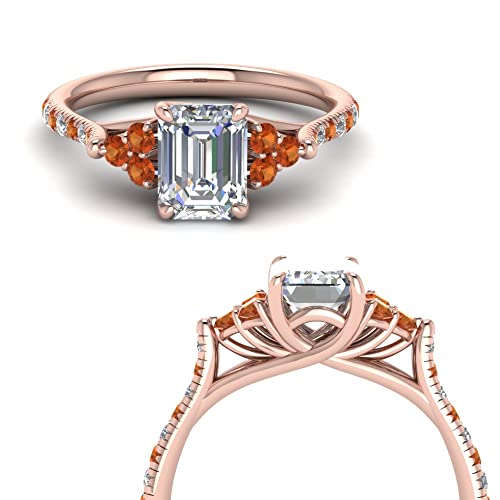 Petite bague diamant cathédrale émeraude pour demande en mariage