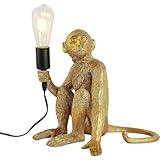 SHONFYVS Monkey Table Light Resin Gold Monkey Table Lamp Bedside Table Lamp Vintage Table Lamp Creative Table Light for Bedrooms, Living Rooms, Offices, Coffee Tables, College Dorms, Cafes, Bookcases