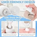 16Pack Travel Bottles for Toiletries, TSA Approved Travel Size Toiletries Containers Set, Silicone Leak Proof Refillable Bottles Elastic Sleeves Creams Jars Accessories Kit W/Clear Bag (Cream) - Image 4