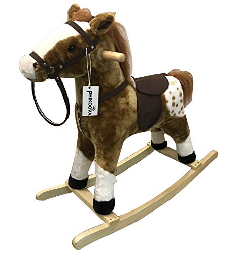 Buy PHIKOOVA Kids Metal Plush Ride-On Rocking Horse Chair Toy with Realistic Sounds