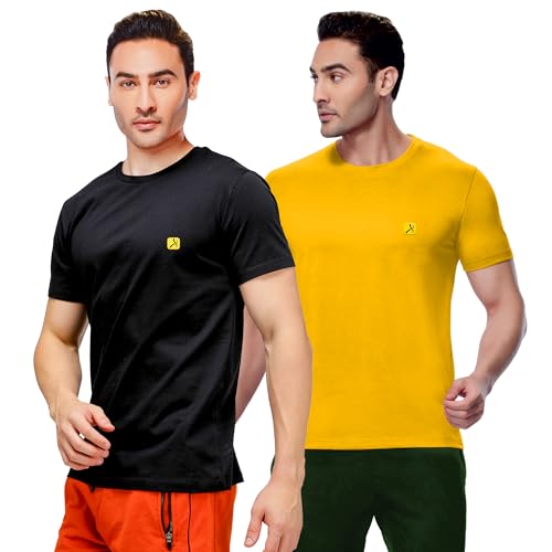 Image of AMUL COMFY Men's Cotton Plain Round Neck Half Sleeve Casual T-Shirts