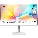 MSI Modern MD272QXPW 27 Inch WQHD Office Monitor - 2560 x 1440 IPS Panel, 100 Hz, Eye-Friendly Screen, DisplayHDR 400, Built-in Speakers, 4-Way Adjustable Stand, KVM - DP 1.2a, HDMI 2.0b, USB Type-C