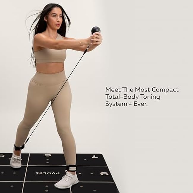 Pvolve P.3 Trainer- Home Gym Fitness Equipment Resistance Band with Ankle Strap and Weight System