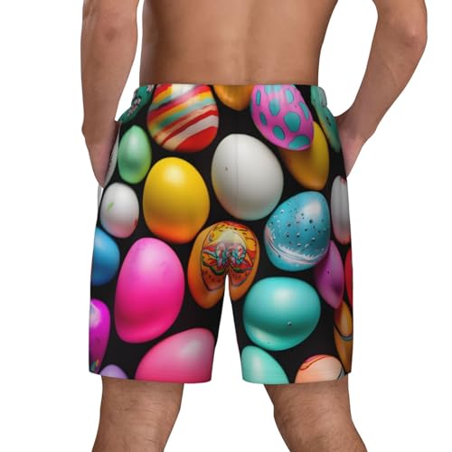 Easter Eggs Men's Soft Double Swim Shorts, Lounge Swiming Shorts Pants Breathable Summer4
