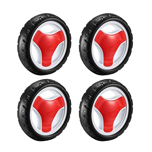 sourcing map Plastic Swivel Pulley Wheel 126mm/5inch Dia Single Wheel 6mm Mounting Hole Dia, 4pcs