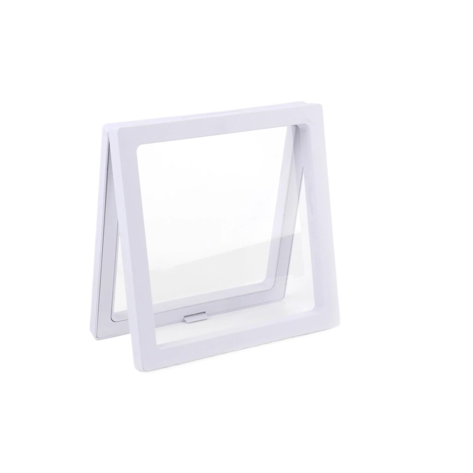 20pcs PE Film Jewelry Storage Box 3D Packaging Case Gemstone Free Stand Floating Frame Membrane Ring Earrings Necklace Display Holder For Earring Necklace Bracelet(White-14x14cm)