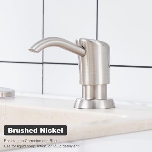 Gagalife Built In Counter Soap Dispenser (Brushed Nickel) For Kitchen Sink And Extension Tube Kit thumb #4