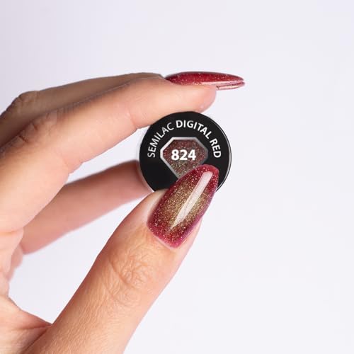 Semilac UV Hybrid Galaxy Flash smalto gel per unghie con lampada UV/LED colore 824 Digital Red 7 ml - 2
