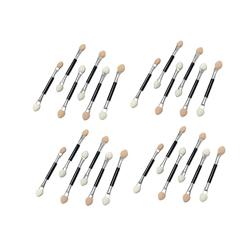 Angoily 30pcs Double-headed Eye Shadow Brushes Set Makeup Eye Brushes for Women Portable Eyeshadow Applicators Smooth Surface Latex Makeup Tools for Travel