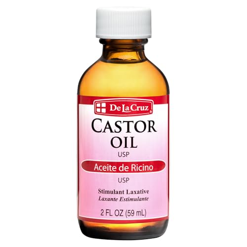 De La Cruz Pure Castor Oil, Expeller-Pressed, Non-GMO, USP Grade, Bottled in USA 2 FL. OZ.