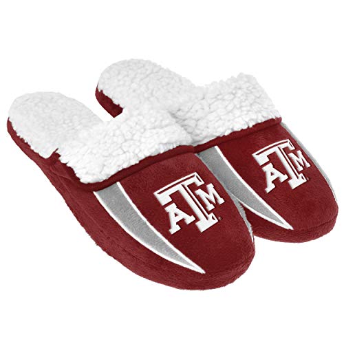 FOCO Texas A&M Aggies NCAA Mens Sherpa Slide Slippers - S