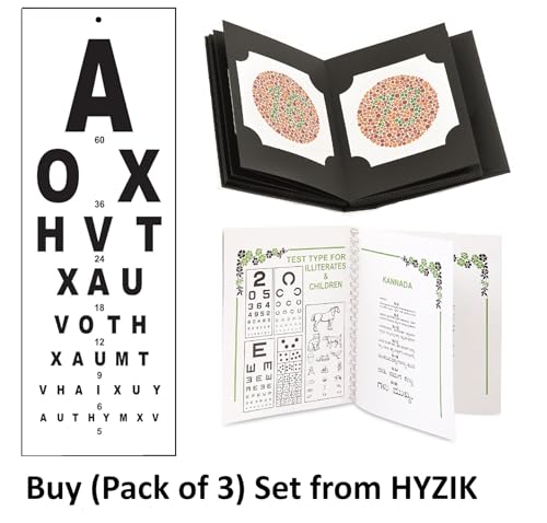 Image of HYZIK Snellen Eye Vision Chart (English,C,Numbers,E) Eye Testing Chart.