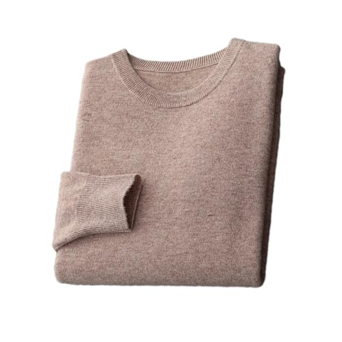 Men's Loose Round Neck Solid Color Cashmere Sweater Casual Warm Sweater