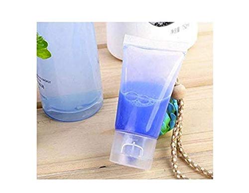 Miniatura 5 de 10 piezas de plástico transparente vacío recargable de plástico suave para apretar, tapa abatible, botella cosmética para loción corporal para