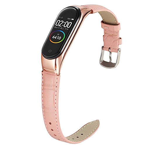 Miimall Pulsera de Reloj Compatible con Xiaomi Mi Band 5, Cuero Premium...