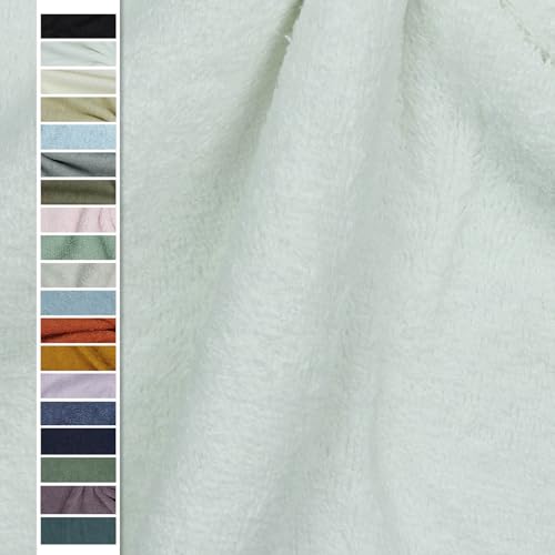 VmG-Store - Tela de felpa para coser, venta por metros, 15 colores, bata de baño, tela de felpa, 145 cm de ancho (002 I Blanco)