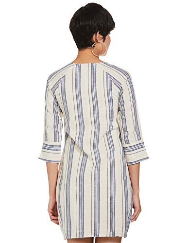 Image of AND Womens A Line Fit Round Neck Stripe Shift Dress