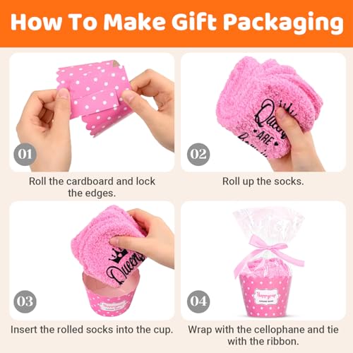 Image of HAPPYPOP Birthday Gifts Ideas for Mom - Pink Month Birthday Socks for Women