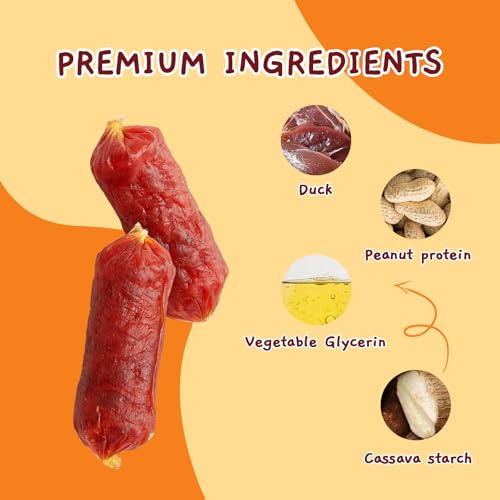 Image of Jungle Calling Soft Duck Sausage Treats for Small & Medium Dogs, 10.6 oz