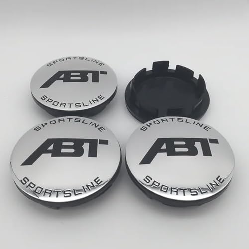 SANSHAOS 4 Pièces Cache Moyeux pour Audi Volkswagen Mercedes-Benz ABT,Enjoliveurs Centre de Roue Caches Emblème Cache Moyeux de Roue Voitures Enjoliveurs Décoratifs...
