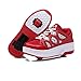 FFKL Unisex-Kinderrollschuhe ， Verstecken Sie Automatisch Zweirädrige Skates Für Erwachsene Für Mädchen Mit Rädern Für Kinderschuhe,Red-31