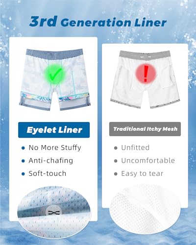 Image of SURF CUZ Mens Swim Trunks with Compression Liner Swim Shorts 7 inch Swimming Trunks Stretch 7 Inch Swim Suits Quick Dry