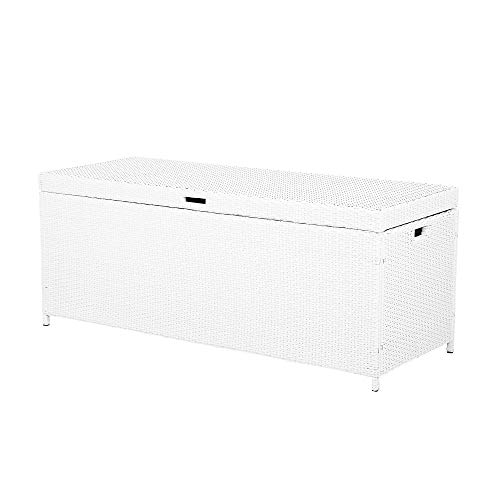 Beliani Praktische Auflagenbox Rattan weiß Modena – Bild 5