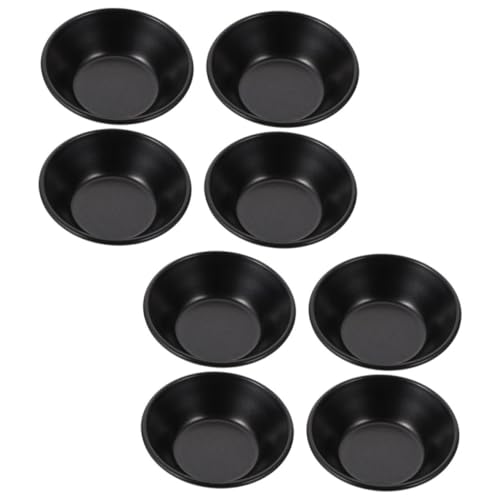 POPETPOP 8個 耐熱炭素鋼製エッグタルト型 ベーキング用ケーキ型 タルトパン 繰り返し使用可能 お菓子作り 家用パーティー向け