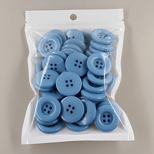 Leekayer 1.2 Inch Sewing Buttons Blue Color Plastic Button 4 Hole Resin Buttons For Diy Handmade Scrapbook Decoration 30Mm Replacement Buttons For Repair Coat Blazer Pack Of 30 Pcs #TOP4