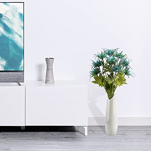 Liucogxi 3 Branch Long Stem Navy Blue Artificial Thistle Flower Bouquet Rustic Blue Thistle Flower Fake Spray Eryngium Sea Holly For Decor Home Wedding Bouquet #TOP2