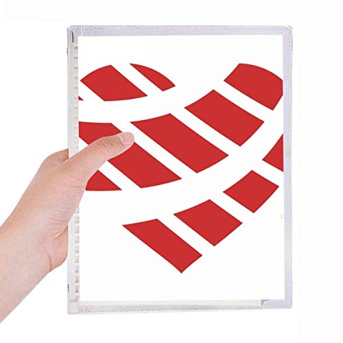 Cahier de Saint-Valentin rouge en forme de cœur à spirale et rechargeable
