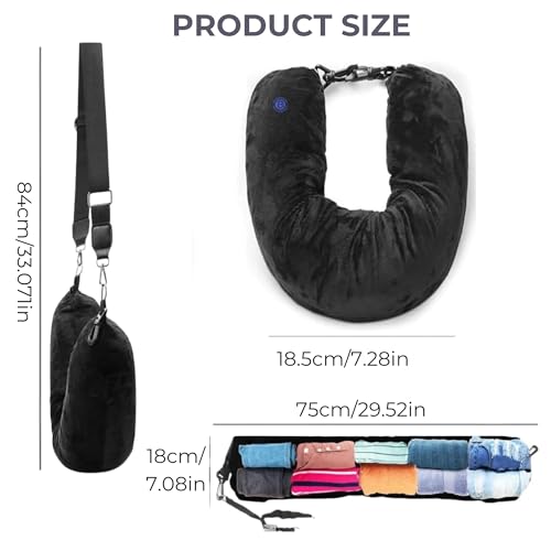 Almohada inflable tubular grande para viaje portátil miniatura 2